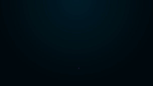 发光的霓虹灯线橡胶鸭图标孤立在黑色背景.4K视频运动图形动画 — 图库视频影像