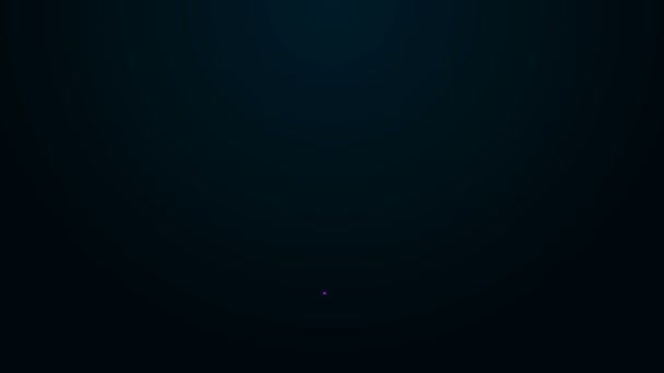 Zářící neonová čára Ikona Lízátka izolovaná na černém pozadí. Cukroví. Jídlo, výborný symbol. Grafická animace pohybu videa 4K — Stock video