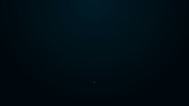 Linha de néon brilhante Ícone de bússola isolado no fundo preto. Símbolo de navegação Windrose. Sinal de rosa do vento. Animação gráfica em movimento de vídeo 4K — Vídeo de Stock