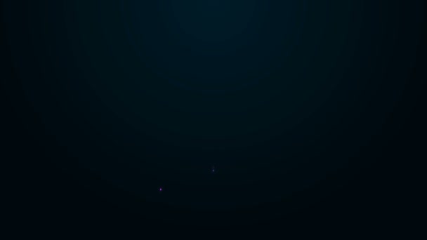 Linha de néon brilhante Ícone da cama do animal de estimação isolado no fundo preto. Animação gráfica em movimento de vídeo 4K — Vídeo de Stock