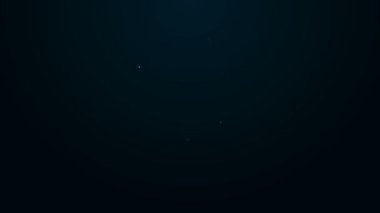 Siyah zemin üzerinde izole edilmiş motor makine yağı ikonu için parıldayan neon hattı Plastik kaplama. Benzin bidonu. Yağ değiştirme ve onarım servisi. 4K Video hareketli grafik canlandırması