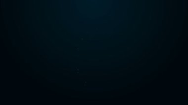 Parlayan neon hattı Propan gaz tankı ikonu siyah arkaplanda izole edildi. Yanabilir benzin deposu ikonu. 4K Video hareketli grafik canlandırması