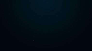 Parlayan neon hattı petrol test tüpü simgesi siyah arkaplanda izole edildi. 4K Video hareketli grafik canlandırması