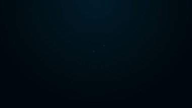 Parlayan neon hattı Geleneksel Japon katana simgesi siyah arkaplanda izole edildi. Japon kılıcı. 4K Video hareketli grafik canlandırması