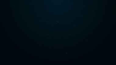 Işıldayan neon hattı Japon Kapısı simgesi siyah arka planda izole edildi. Torii kapı işareti. Geleneksel Japon klasik geçit sembolü. 4K Video hareketli grafik canlandırması