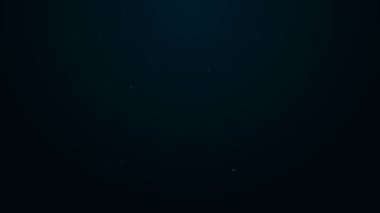 Parlayan neon çizgi Wrench simgesi siyah arkaplanda izole edildi. Anahtar simgesi. 4K Video hareketli grafik canlandırması