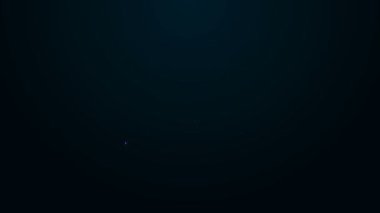 Parlayan neon çizgi hız göstergesi simgesi siyah arkaplanda izole edildi. 4K Video hareketli grafik canlandırması