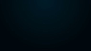 Parlayan neon hattı huni veya filtre ve motor yağı damlası simgesi siyah arkaplanda izole edildi. 4K Video hareketli grafik canlandırması