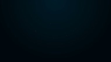 Parlayan neon çizgisi zamanlayıcı kiti simgesi siyah arkaplanda izole edildi. 4K Video hareketli grafik canlandırması