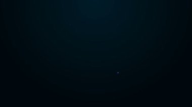 Parlak neon çizgili araba aküsü simgesi siyah arkaplanda izole edildi. Akümülatör bataryası enerji ve elektrik akümülatörü bataryası. 4K Video hareketli grafik canlandırması