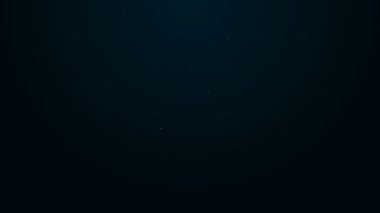 Parlayan neon çizgisi boya kutusu simgesi siyah arkaplanda izole edildi. 4K Video hareketli grafik canlandırması