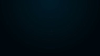 Parlayan neon çizgi hız göstergesi simgesi siyah arkaplanda izole edildi. 4K Video hareketli grafik canlandırması