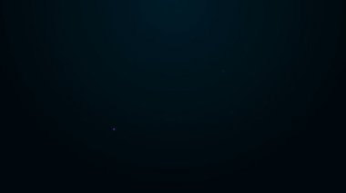 Parlayan neon hattı Batarya şarj seviyesi göstergesi simgesi siyah arkaplanda izole edildi. 4K Video hareketli grafik canlandırması