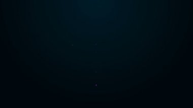 Parlayan neon hattı kablosuz internet ağı sembolü simgesi siyah arkaplanda izole edildi. 4K Video hareketli grafik canlandırması