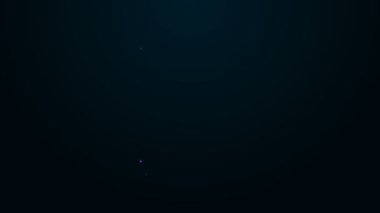 Parlayan neon çizgi tableti simgesi siyah arkaplanda izole edildi. 4K Video hareketli grafik canlandırması