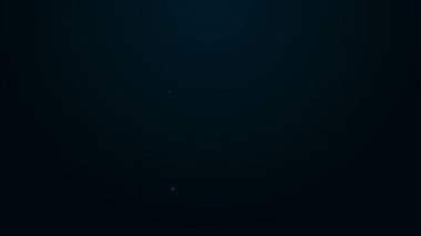 Siyah arkaplanda izole edilmiş bir simge gibi parlayan neon çizgisi. 4K Video hareketli grafik canlandırması