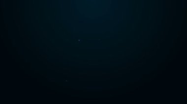 Siyah arkaplanda pin konumu simgesi izole edilmiş parlayan neon hattı dijital ortam oyunu. 4K Video hareketli grafik canlandırması