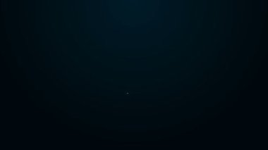 Parlayan neon hattı huni veya filtre simgesi siyah arkaplanda izole edildi. 4K Video hareketli grafik canlandırması
