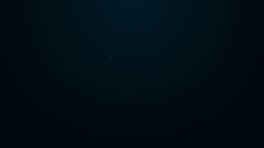 Parlayan neon hattı Biyolojik Tehlike sembolü simgesi siyah arkaplanda izole edildi. 4K Video hareketli grafik canlandırması