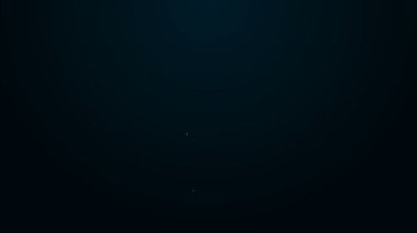 Parlayan neon hattı kafa ve elektrik sembolü simgesi siyah arkaplanda izole edildi. 4K Video hareketli grafik canlandırması
