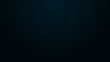 Parlayan neon hattı kimyasal formül ikonu siyah arkaplanda izole edildi. Yenilikçi tıp, sağlık, araştırma ve bilim için soyut altıgen. 4K Video hareketli grafik canlandırması