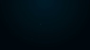 Parlayan neon hattı Cash lokasyon simgesi siyah arkaplanda izole edildi. İşaretçi ve dolar sembolü. Para yeri. İş ve yatırım konsepti. 4K Video hareketli grafik canlandırması