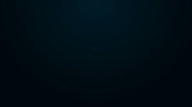 Parlayan neon hattı iş adamı kara arka planda izole edilmiş zihin ikonu planlıyor. Dolarlı insan kafası. Para kazanmak için bir fikir. Yatırım artışı. 4K Video hareketli grafik canlandırması