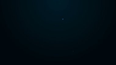 Parlayan neon hattı Finansal haber simgesi siyah arka planda izole edildi. 4K Video hareketli grafik canlandırması