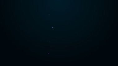 Parlayan neon hattı kağıt kontrolü ve finansal kontrol simgesi siyah arka planda izole edildi. Kağıt baskı çeki, makbuz ya da fatura. 4K Video hareketli grafik canlandırması