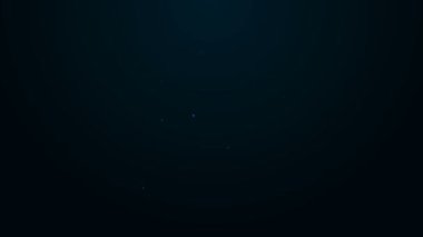 Parlayan neon hattı Zarfı. Siyah arka planda izole edilmiş madeni para sembolü simgesi. Maaş zammı, maaş bordrosu, tazminat geliri. 4K Video hareketli grafik canlandırması