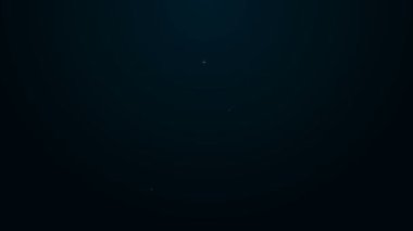 Parlayan neon çizgisi büyüteç ve dolar simgesi siyah arka planda izole edilmiş. Para bul. Para arıyorum. 4K Video hareketli grafik canlandırması