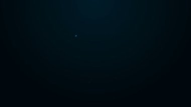 Parlayan neon hattı alışveriş arabası simgesi siyah arka planda izole edildi. İnternetten satın alma konsepti. Servis tabelası. Süpermarket sepeti sembolü. 4K Video hareketli grafik canlandırması