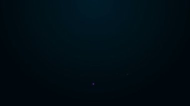Parlayan neon hattı hedefi siyah arka planda izole edilmiş dolar sembolü simgesi. Yatırım hedef simgesi. Başarılı iş konsepti. Nakit ya da para. 4K Video hareketli grafik canlandırması
