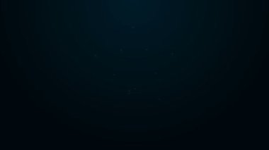 Parlayan neon hattı Noel yıldızı simgesi siyah arka planda izole edildi. Mutlu Noeller ve mutlu yıllar. 4K Video hareketli grafik canlandırması