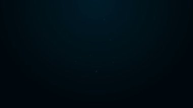 Parlayan neon hattı, siyah arka planda izole edilmiş Noel kardan adam ikonu. Mutlu Noeller ve mutlu yıllar. 4K Video hareketli grafik canlandırması