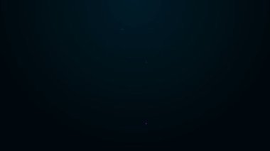 Parlayan neon hattı Noel çorap ikonu siyah arka planda izole edildi. Mutlu Noeller ve mutlu yıllar. 4K Video hareketli grafik canlandırması