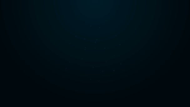 Linha de néon brilhante ícone Átomo isolado no fundo preto. Símbolo da ciência, educação, física nuclear, pesquisa científica. Animação gráfica em movimento de vídeo 4K — Vídeo de Stock
