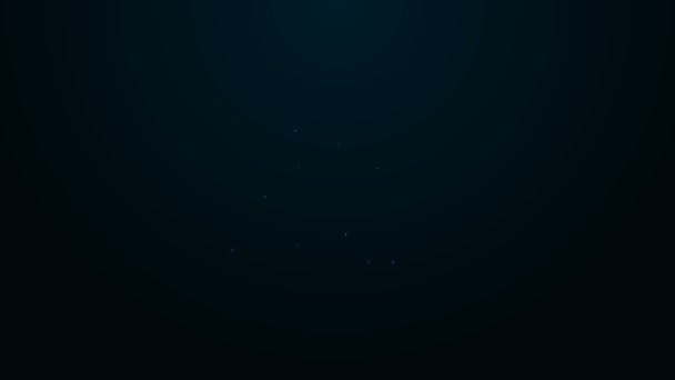 Linha de néon brilhante ícone Átomo isolado no fundo preto. Símbolo da ciência, educação, física nuclear, pesquisa científica. Animação gráfica em movimento de vídeo 4K — Vídeo de Stock
