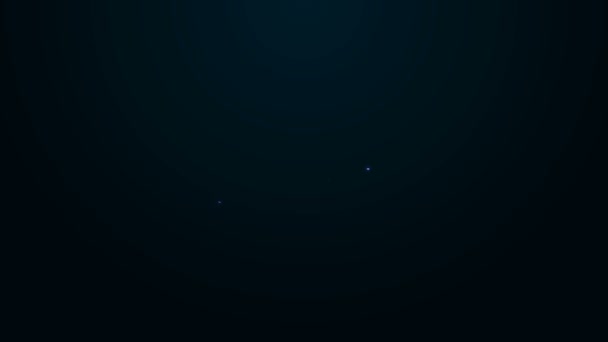 Zářící neonová čára Vločka s ikonou hlasové bubliny izolovaná na černém pozadí. Veselé Vánoce a šťastný nový rok. Grafická animace pohybu videa 4K — Stock video