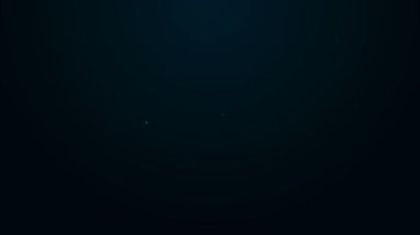 Parlayan neon çizgisi kalp simgesi siyah arkaplanda izole edildi. Romantik sembol, bağlanma, tutku ve düğün. Sevgililer Günü sembolü. 4K Video hareketli grafik canlandırması