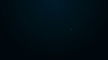 Siyah arkaplanda izole edilmiş metin satışı simgesiyle parlayan neon hattı asılı. Mesaj indirimli tabela. 4K Video hareketli grafik canlandırması