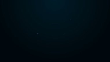 Parlayan neon çizgili cüzdan simgesi siyah arkaplanda izole edildi. Çanta ikonu. Nakit tasarruf sembolü. 4K Video hareketli grafik canlandırması