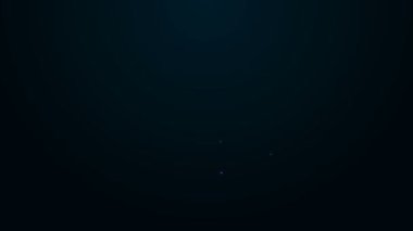 Parlayan neon hattı Siyah arkaplanda izole edilmiş hesap ekranı simgesi oluştur. 4K Video hareketli grafik canlandırması
