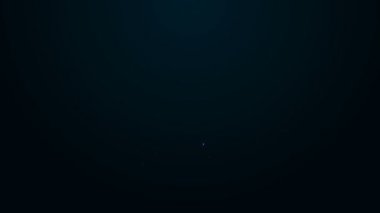 Parlayan neon hattı alışveriş arabası simgesi siyah arka planda izole edildi. İnternetten satın alma konsepti. Servis tabelası. Süpermarket sepeti sembolü. 4K Video hareketli grafik canlandırması