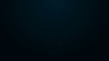 Siyah zemin üzerinde dolar sembolü olan parlak neon hattı dizüstü bilgisayarı. İnternetten alışveriş konsepti. İnternetten kazanç, pazarlama. 4K Video hareketli grafik canlandırması