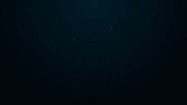 Siyah zemin üzerinde dolar sembolü olan parlak neon hattı bilgisayar monitörü. İnternetten alışveriş konsepti. İnternetten kazanç, pazarlama. 4K Video hareketli grafik canlandırması