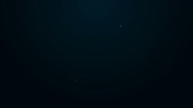 Parlayan neon hattı satın alma simgesi siyah arkaplanda izole edildi. 4K Video hareketli grafik canlandırması
