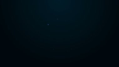 Parlayan neon hattı siyah arkaplanda izole edilmiş alışveriş arabası simgesini kaldır. İnternetten satın alma konsepti. Teslimat servisi. Süpermarket sepeti ve X işareti. 4K Video hareketli grafik canlandırması