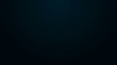 Parlayan neon hattı çapraz sosis simgesi siyah arkaplanda izole edildi. Izgara sosis ve aroma işareti. 4K Video hareketli grafik canlandırması