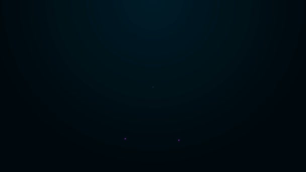 Linha de néon brilhante Ícone de bife de peixe isolado no fundo preto. Animação gráfica em movimento de vídeo 4K — Vídeo de Stock